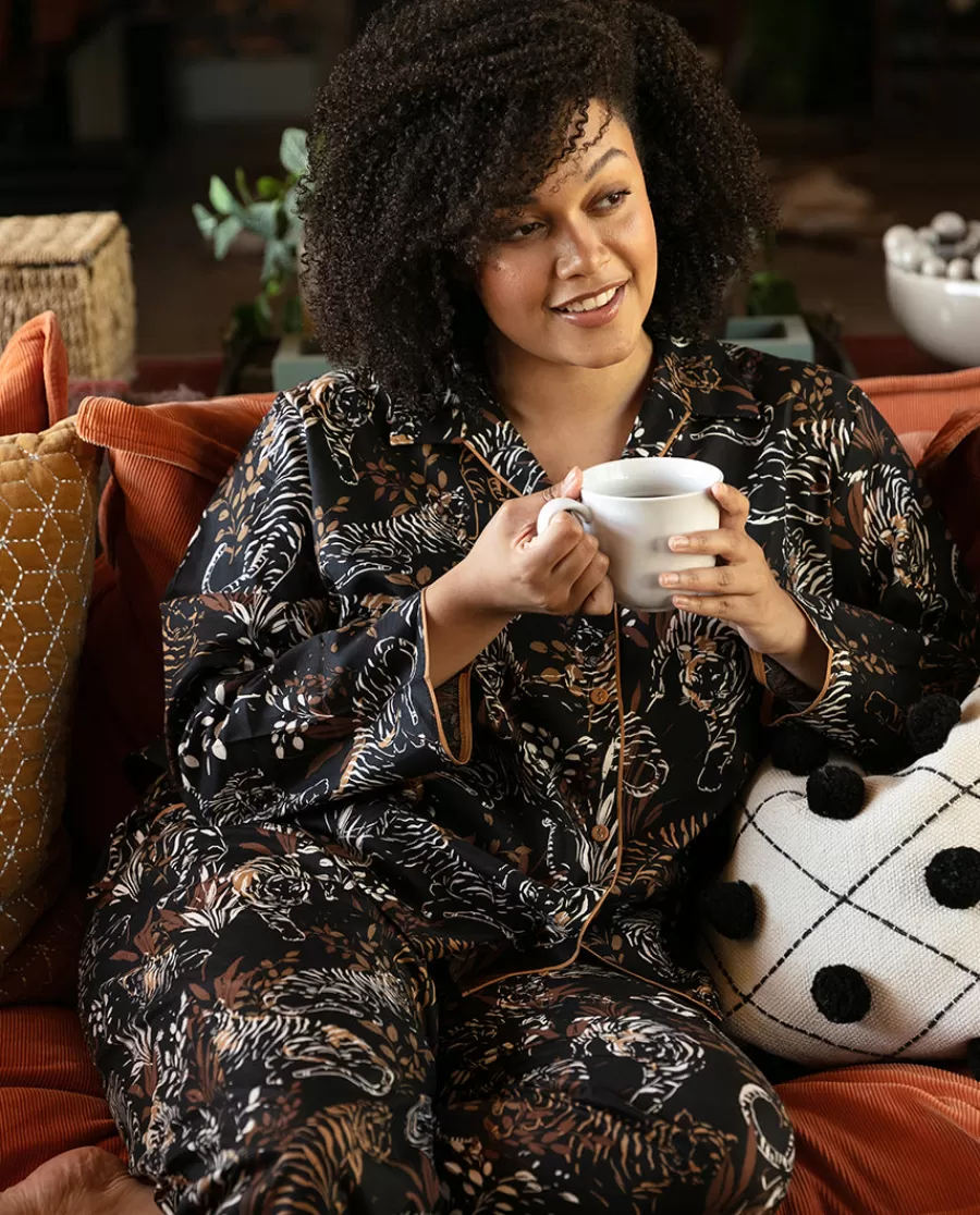 Fashion Alisha Womens Tiger Print Pyjama Set Women Pyjama Sets