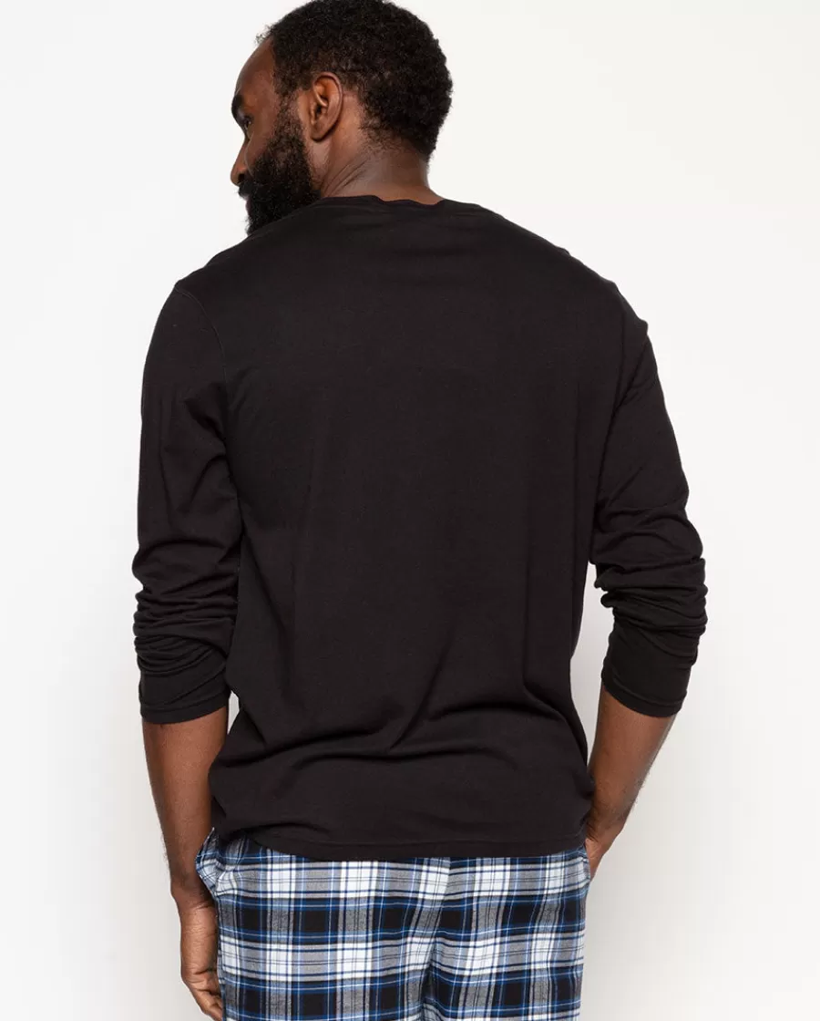 New Apollo Black Jersey T-Shirt Men Pyjama Tops