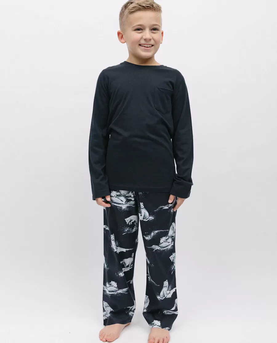 Discount Atlas Kids Unisex Jersey T-Shirt And Artic Fox Print Pyjama Set Kids Kids Unisex Pyjamas