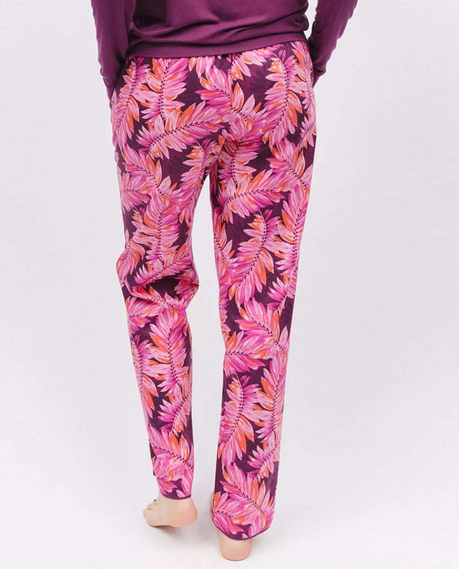 Flash Sale Carina Palm Leaf Print Pyjama Bottoms Women Pyjama Bottoms
