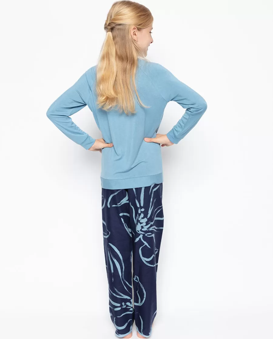 Flash Sale Emma Jersey Top And Floral Print Pyjama Set Kids Girls Pyjamas