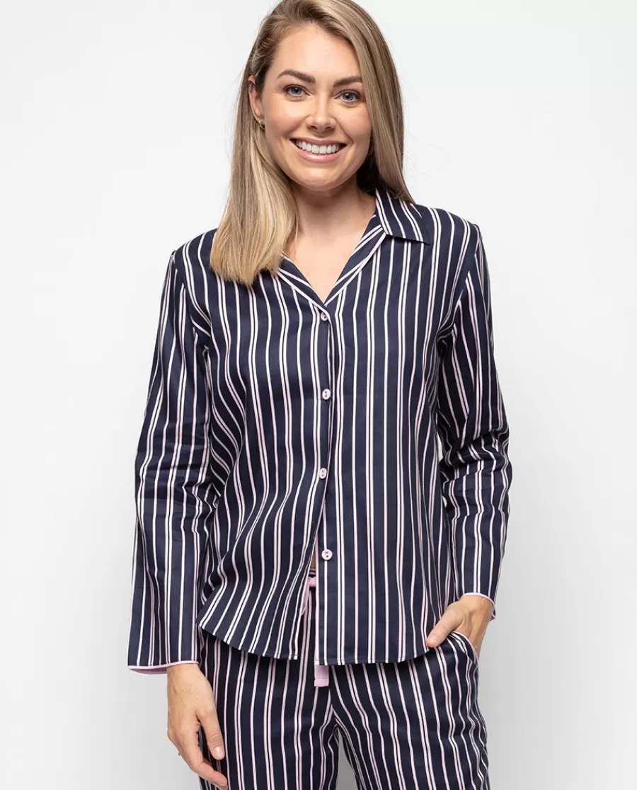 Fashion Estelle Printed Stripe Pyjama Top Women Pyjama Tops