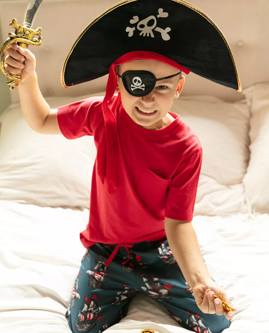 Fashion Jasper Boys Jersey T-Shirt And Pirate Ship Print Pyjama Set Kids Boys Pyjamas