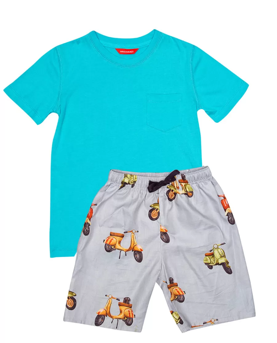 New Luca Boys Jersey T-Shirt And Scooter Print Shorty Set Kids Kids Shorty Sets