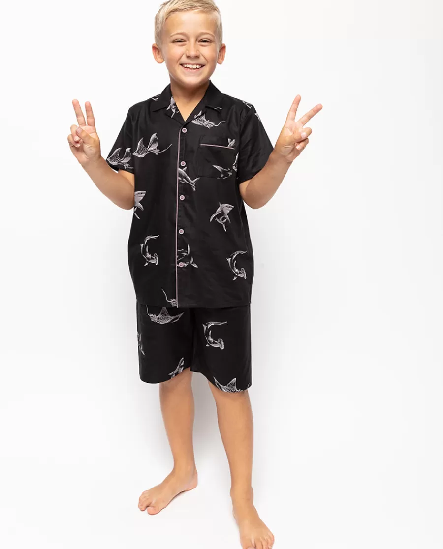 Sale Mason Boys Shark Print Shorty Set Kids Kids Shorty Sets