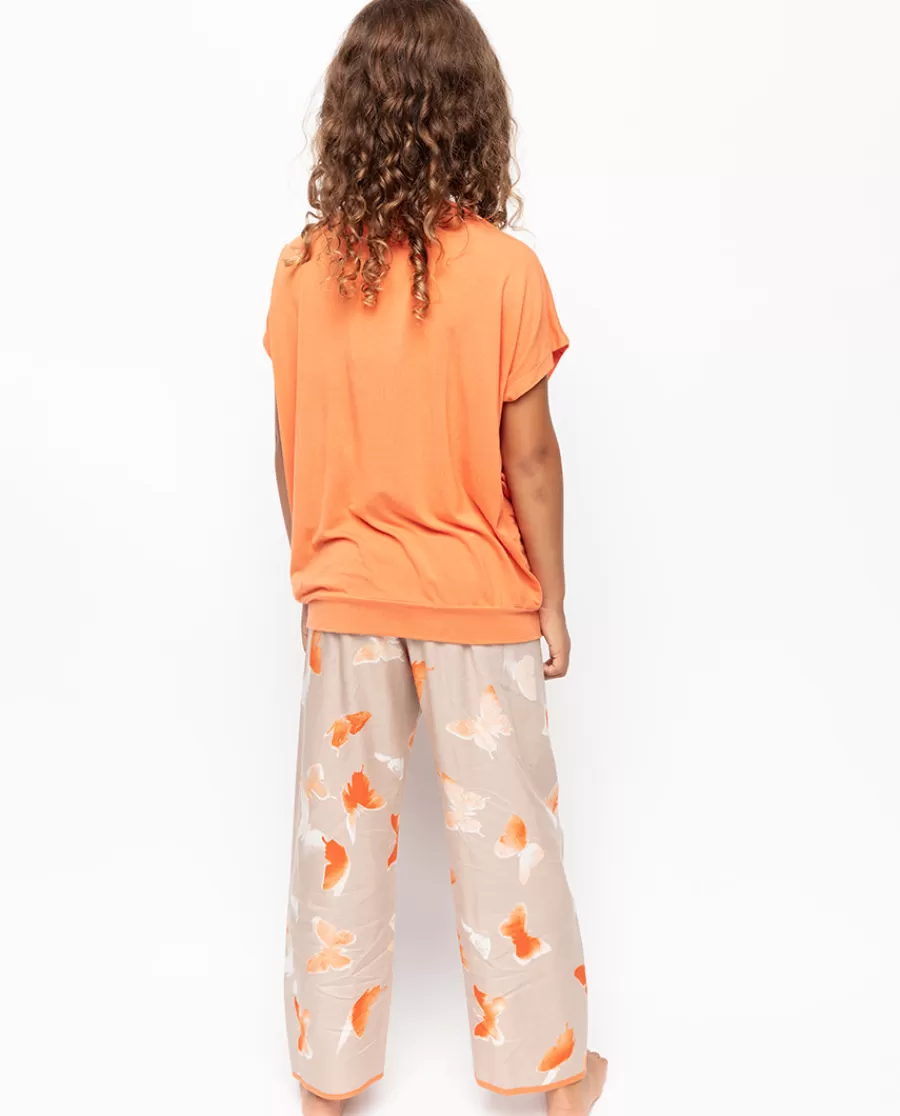 New Sage Girls Slouch Jersey Top And Butterfly Print Pyjama Set Kids Girls Pyjamas