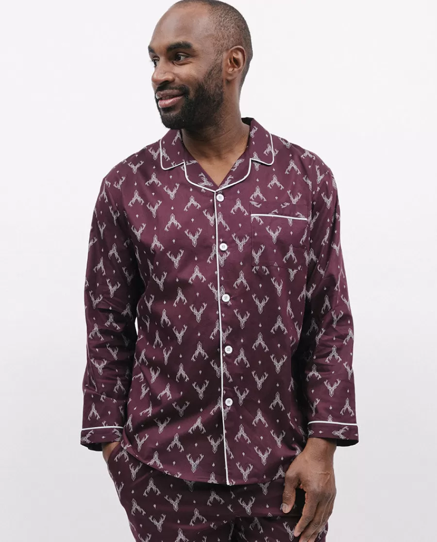 Outlet Spencer Stag Print Pyjama Top Men Pyjama Tops