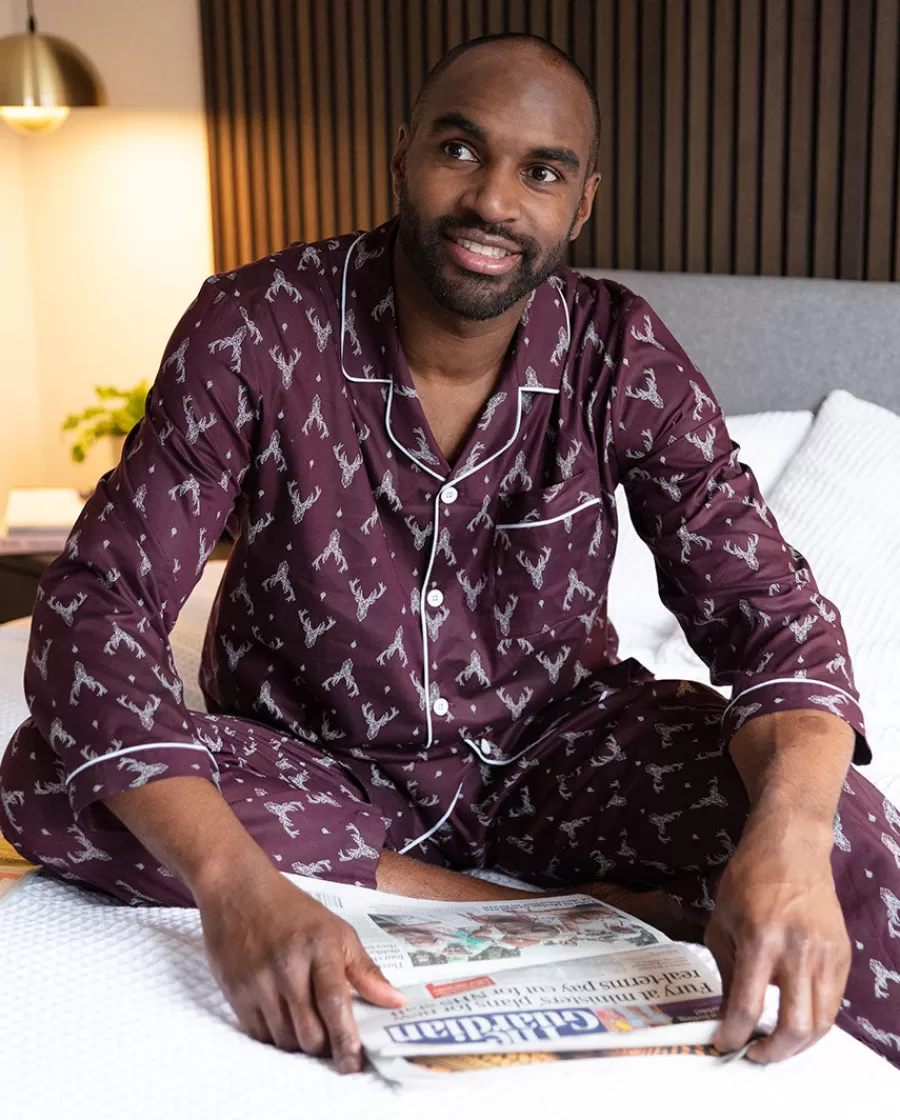 Outlet Spencer Stag Print Pyjama Top Men Pyjama Tops