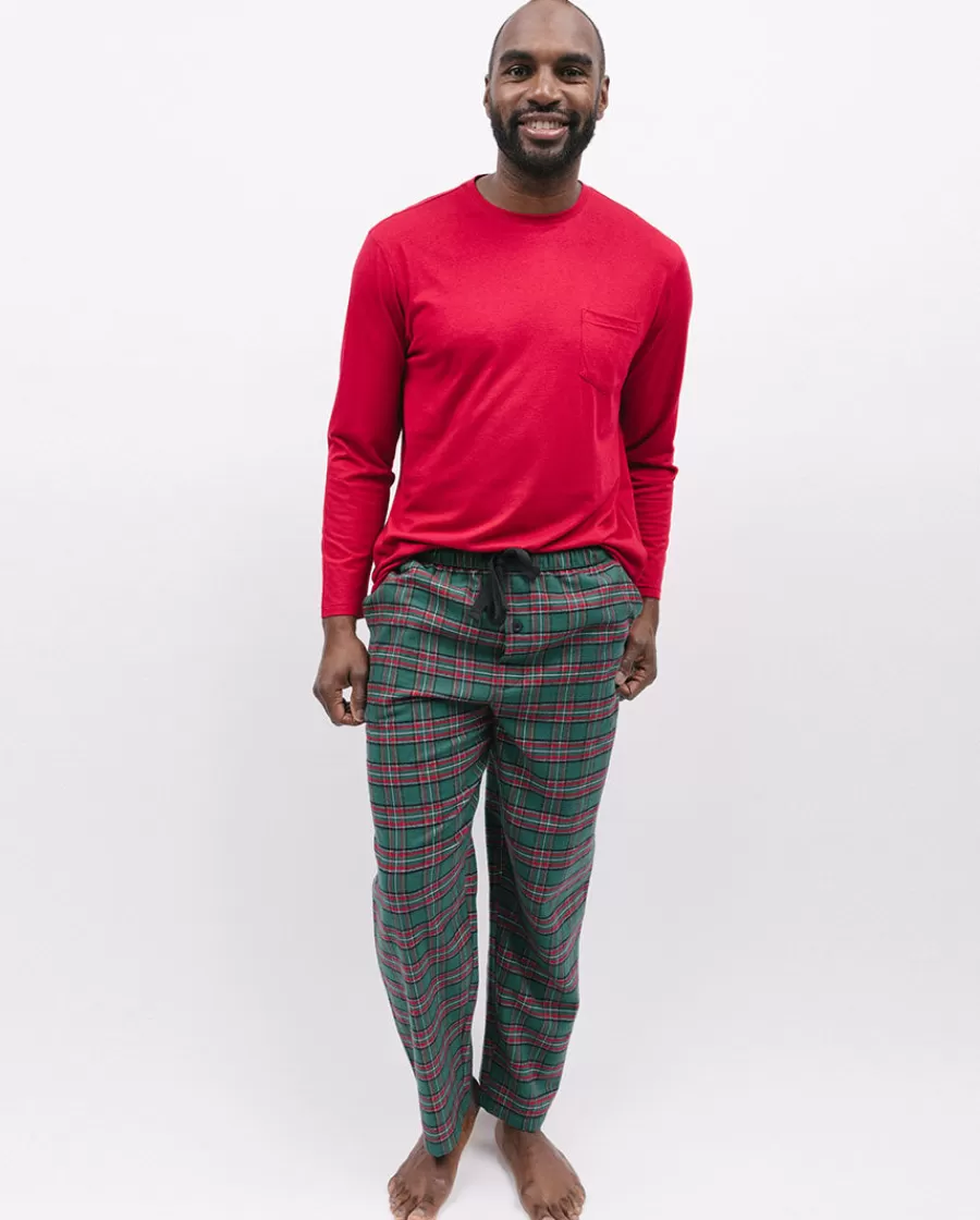 Shop Whistler Mens Jersey T-Shirt And Super Cosy Check Pyjama Set Men Pyjama Sets