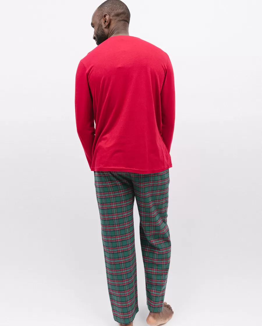 Shop Whistler Mens Jersey T-Shirt And Super Cosy Check Pyjama Set Men Pyjama Sets